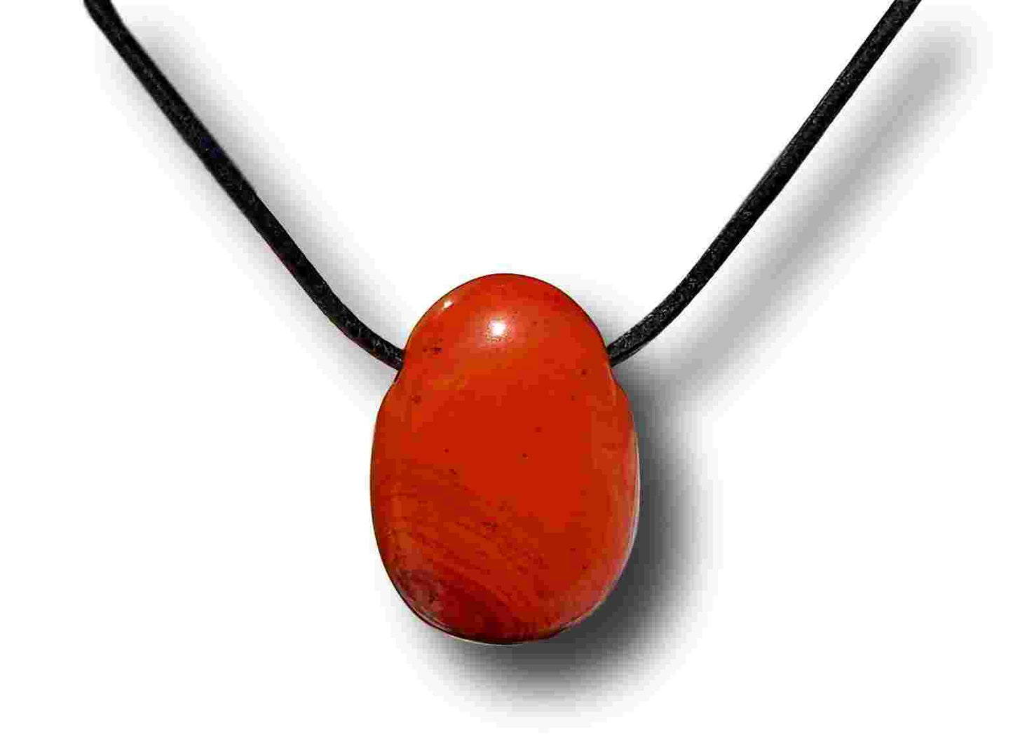 natural hand carved stone drop bead necklace pendant jewlery jewelry gift unisex red jasper