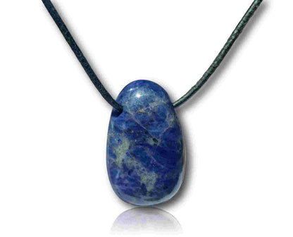 natural hand carved stone drop bead necklace  pendant jewlery jewelry  gift unisex sodalite 