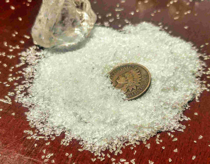 100% Natural Brazilian Clear Quartz Crystal Gemstones are crushed into small granules