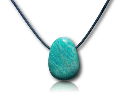natural hand carved stone drop bead necklace  pendant jewlery jewelry  gift unisex amazonite 