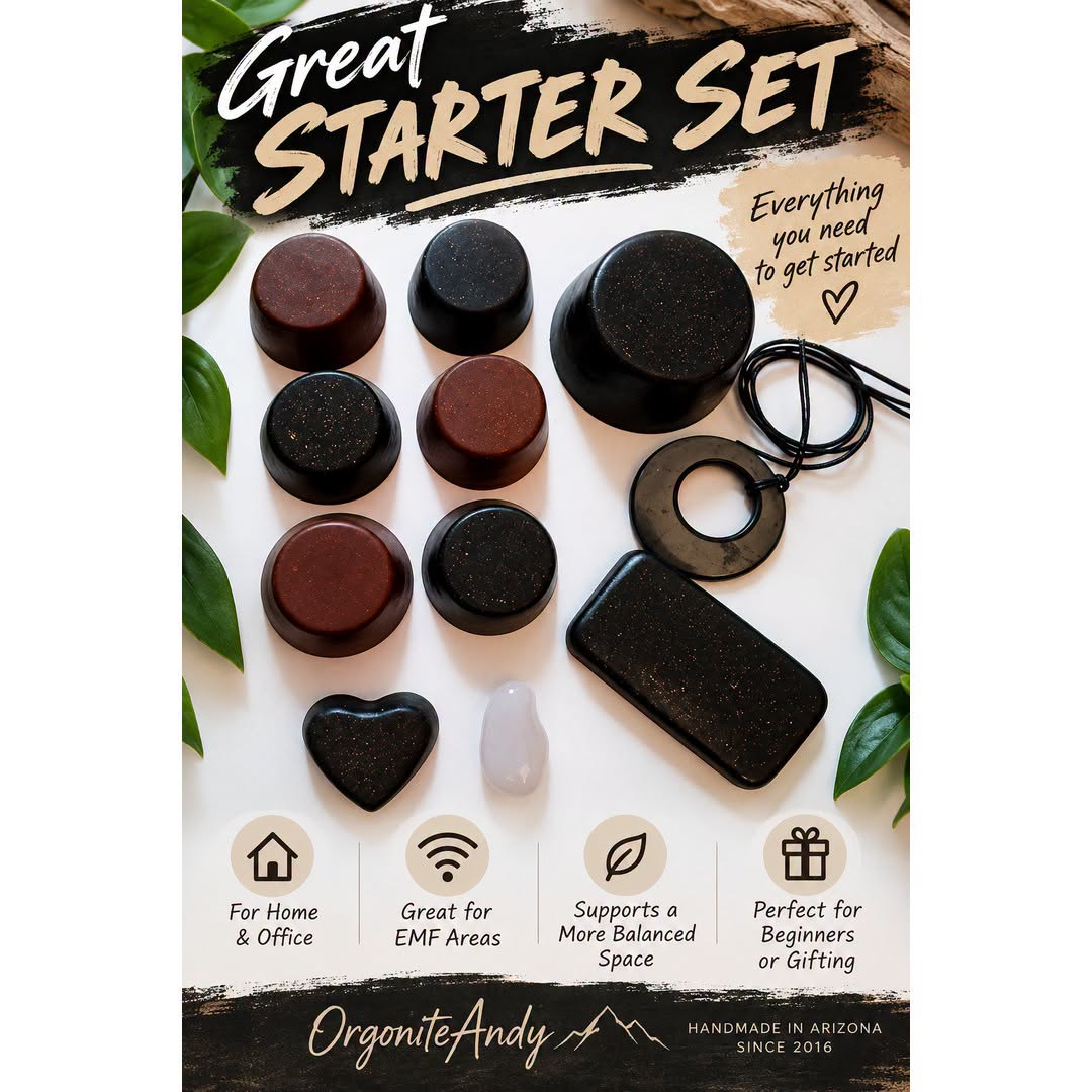 Orgonite Starter Set – Tower Busters, Shungite Eclipse Necklace & Phone Sticker