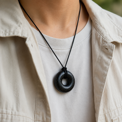 Orgonite Pendant – Black Sun Orgone Energy Generator Crystal Necklace