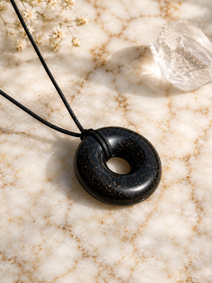 Orgonite Pendant – Black Sun Orgone Energy Generator Crystal Necklace