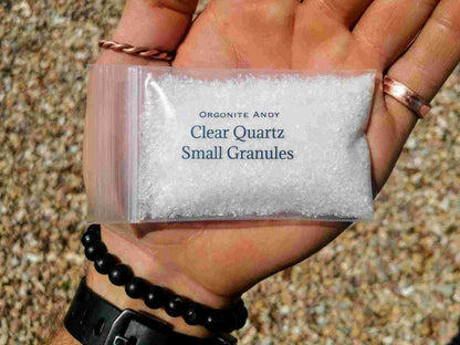 100% Natural Brazilian Clear Quartz Crystal Gemstones are crushed into small granules