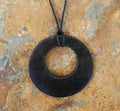 Black Shungite Pendant – 2" Round Eclipse EMF Necklace