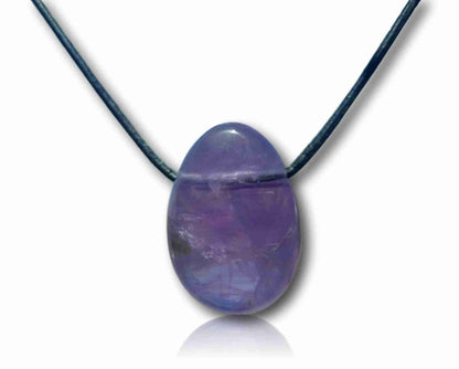 natural hand carved stone drop bead necklace  pendant jewlery jewelry  gift unisex amethyst
